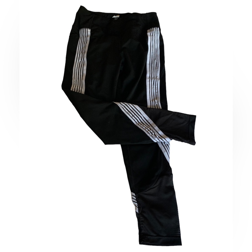 AVIA Active Wear Black & White Leggings Sheer Panel Women’s Sports Wear Gym